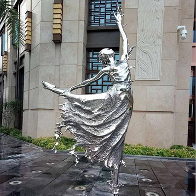 Sculture ballanti d'altezza della ragazza di balletto di acciaio inossidabile dei 2 tester per la fontana