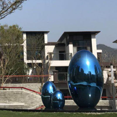Scultura moderna placcante di acciaio inossidabile delle uova delle statue della fontana della piscina