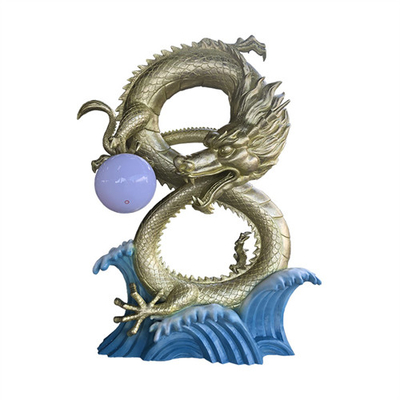 Statue su ordinazione Lucky Chinese Dragon Sculptures della vetroresina della decorazione dell'interno