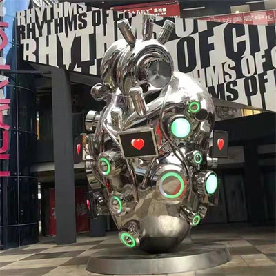 Elettronico d'acciaio interattivo di Art Heart Shaped Sculpture Stainless su misura