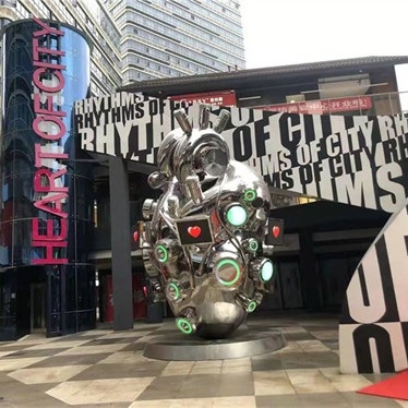 Elettronico d'acciaio interattivo di Art Heart Shaped Sculpture Stainless su misura