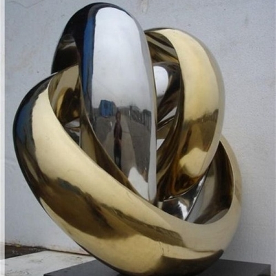 Le sculture dell'interno moderne del metallo dello specchio del cerchio sottraggono l'acciaio inossidabile