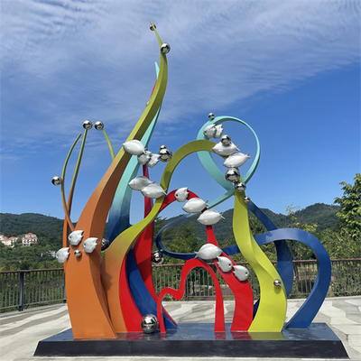 Grande scultura animale all'aperto lucidata di acciaio inossidabile del giardino della scultura del pesce