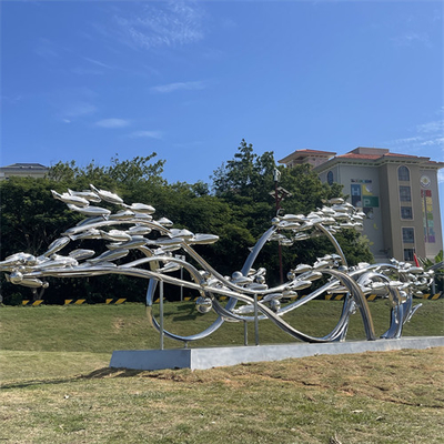 Decorazione moderna del giardino di Art Fish Sculptures Polished For del metallo dello specchio