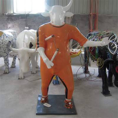 Sculture animali del bestiame del grande della mucca del metallo del toro giardino all'aperto della statua