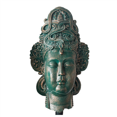 Decorativo dell'interno delle statue bronzee del giardino della testa di Buddha su misura