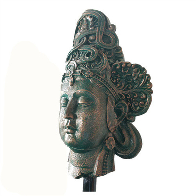 Decorativo dell'interno delle statue bronzee del giardino della testa di Buddha su misura