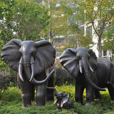 Statue bronzee all'aperto del giardino del grande elefante che fondono per il parco dello zoo