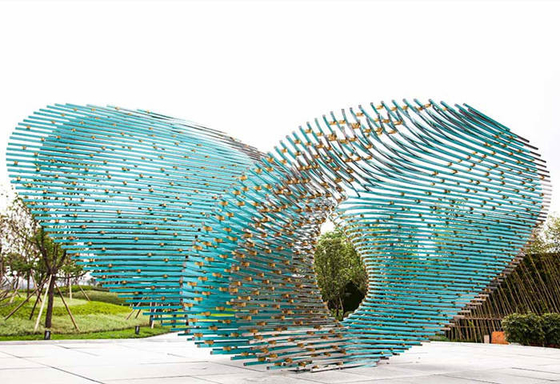 Moderno di Ring Stainless Steel Sculptures Abstract del metallo su misura per il giardino