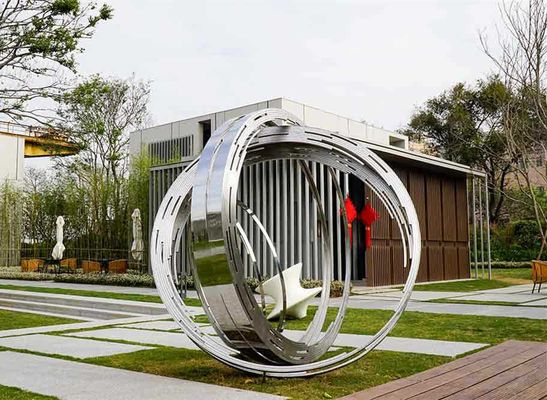 Grande acciaio inossidabile di Ring Metal Contemporary Outdoor Sculpture per il giardino
