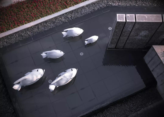 Giardino domestico 60cm della scultura del pesce del metallo delle sculture della decorazione di acciaio inossidabile