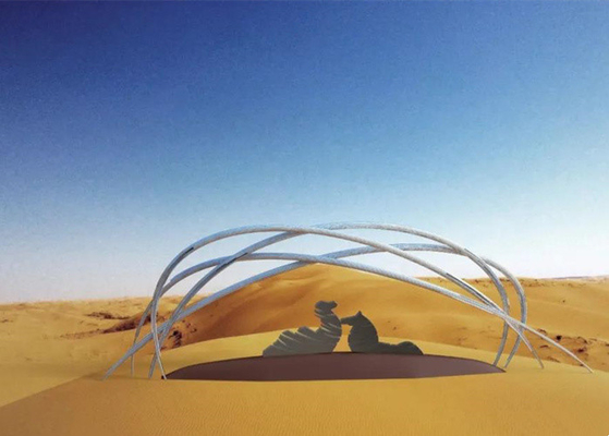 Arte all'aperto decorativa di acciaio inossidabile della statua del cammello del metallo del deserto