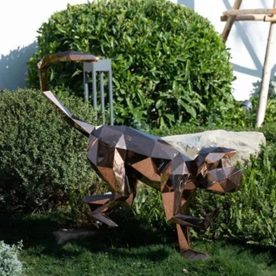L'animale del giardino del prato inglese scolpisce la scultura bronzea della scimmia della geometria del metallo