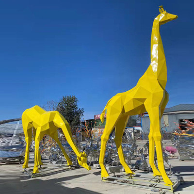 L'animale del giardino della geometria scolpisce la statua all'aperto del giardino della giraffa su misura