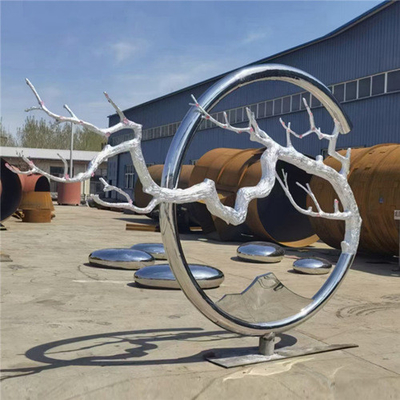 Grande acciaio inossidabile di Ring Abstract Metal Tree Sculpture per gli ornamenti del giardino