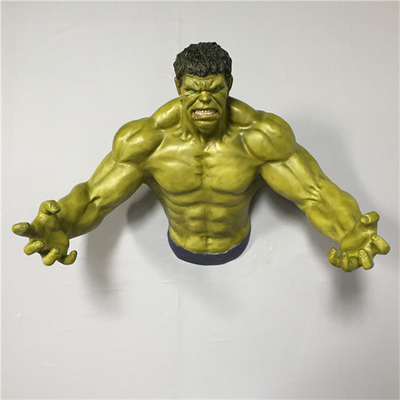 Sculture dell'incredibile Hulk del fumetto della scultura di attaccatura di parete della vetroresina 3D