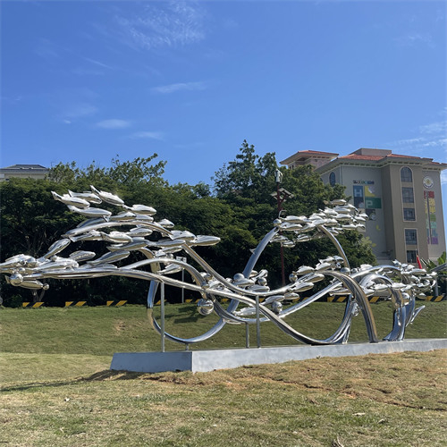 Decorazione moderna del giardino di Art Fish Sculptures Polished For del metallo dello specchio