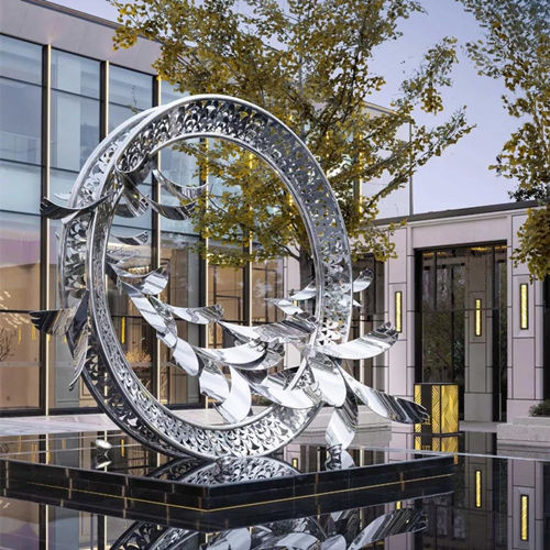 Statue vuote decorative del giardino di Art Sculpture Mirror Stainless Steel del cerchio