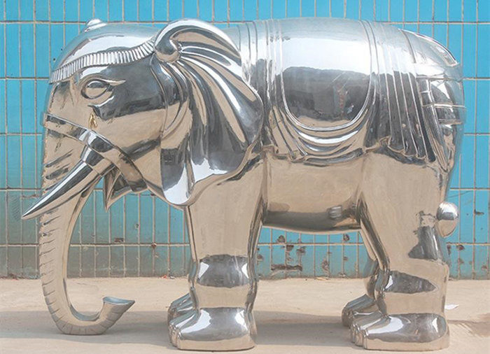 Acciaio inossidabile di lucidatura Art Sculpture animale pubblico della statua della decorazione dell'elefante dello specchio