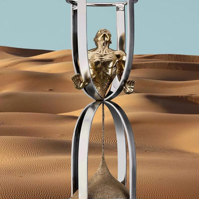 Modern Decor Metal Creative Clessidra Uomo Sculture in acciaio inossidabile