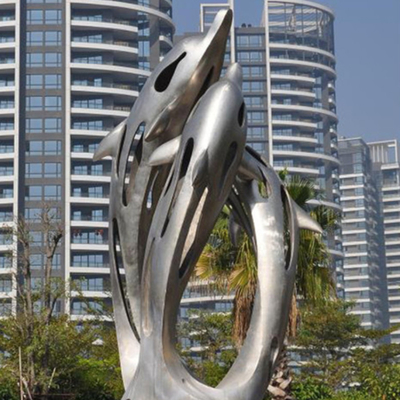 La grande sabbiatura della scultura del giardino di acciaio inossidabile dello specchio dell'estratto ha personalizzato